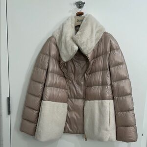 Herno Women's Taupe and Cream Puffer Jacket